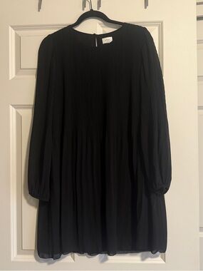 Wilfred Black Pleated Mini Dress